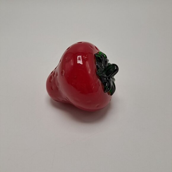 Hand Blown Art Glass Strawberry Vintage Paperweight - Picture 2 of 11